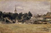Landscape with a Village Church Edouard Manet